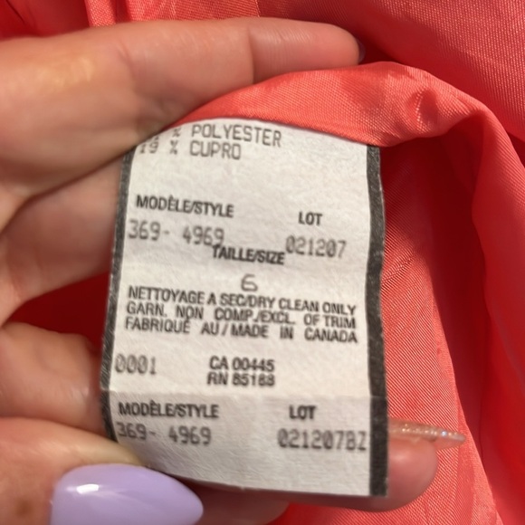 LOUBEN pink /salmon textured,open front jacket, blazer size 6 - Picture 6 of 10